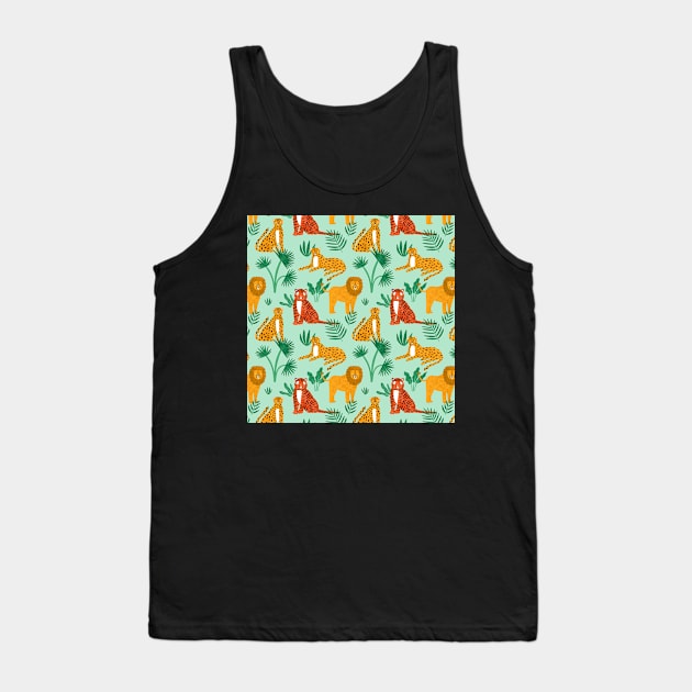 Cat Family pattern Tank Top by monicasareen